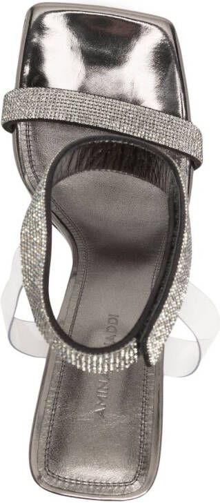 Amina Muaddi Rih sandalen verfraaid met kristallen Zilver