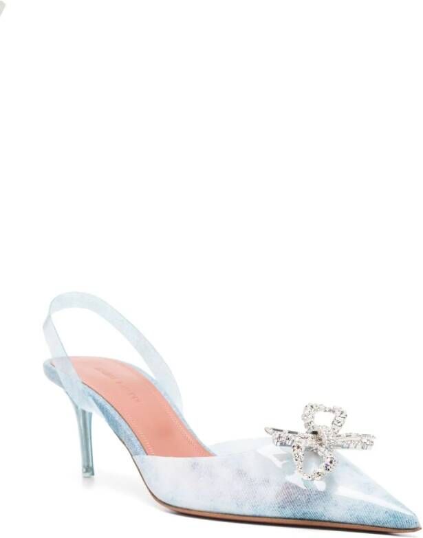 Amina Muaddi Rosie 60 mm doorzichtige pumps Blauw