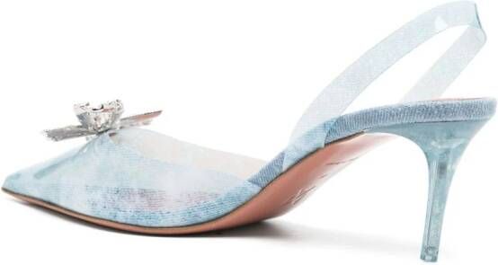 Amina Muaddi Rosie 60 mm doorzichtige pumps Blauw