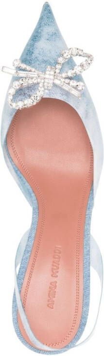 Amina Muaddi Rosie 60 mm doorzichtige pumps Blauw
