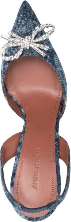 Amina Muaddi Rosie Sling denim pumps Blauw