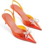 Amina Muaddi Rosie slingback pumps Oranje - Thumbnail 4