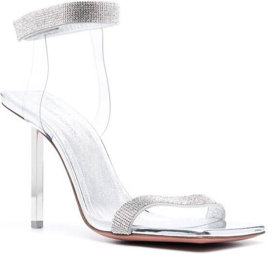 Amina Muaddi Rih sandalen verfraaid met kristallen Zilver