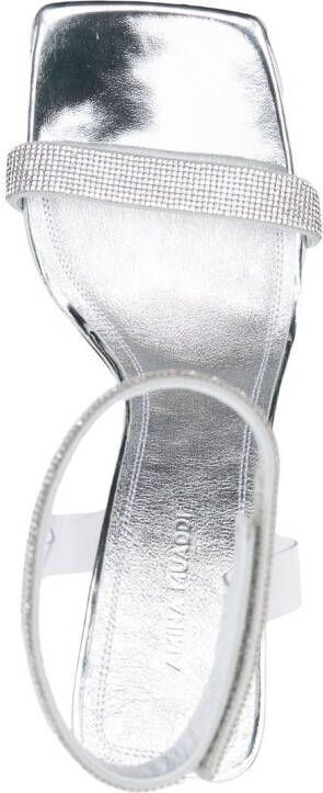 Amina Muaddi Rih sandalen verfraaid met kristallen Zilver