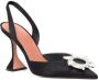 Amina Muaddi Slingback pumps met kristallen gesp Zwart - Thumbnail 2