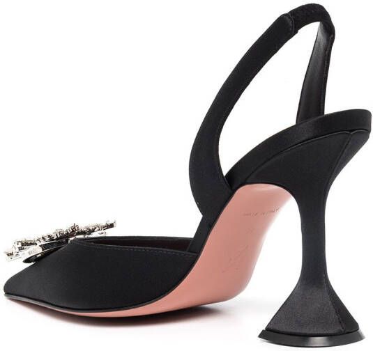 Amina Muaddi Begum 95 mm slingback pumps met kristallen gesp Zwart