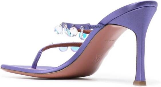 Amina Muaddi Tina sandalen met kristal Paars