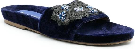 Amir Slama Fluwelen slippers Blauw