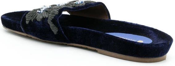 Amir Slama Fluwelen slippers Blauw