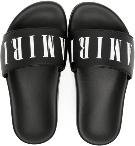 AMIRI KIDS Badslippers met logoprint Zwart