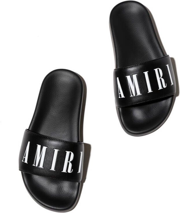 AMIRI KIDS Slippers met logoprint Zwart