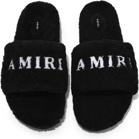 AMIRI Slippers met logoprint Zwart