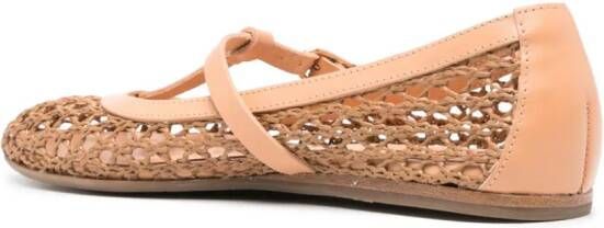 Ancient Greek Sandals Aerati raffia ballerina's Bruin