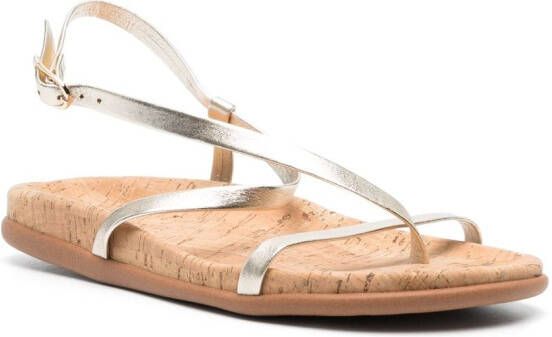 Ancient Greek Sandals Aimilia leren sandalen Goud