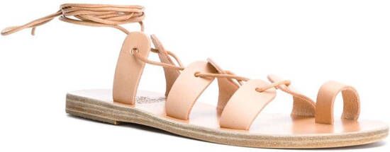 Ancient Greek Sandals Alcyone platte sandalen Beige