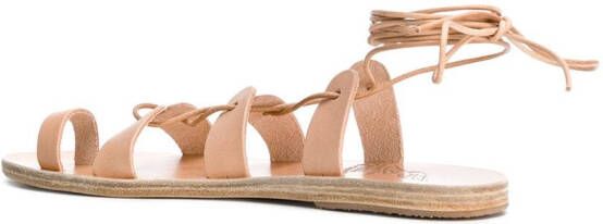 Ancient Greek Sandals Alcyone platte sandalen Beige