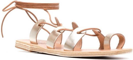 Ancient Greek Sandals Alcyone sandalen met veters Metallic