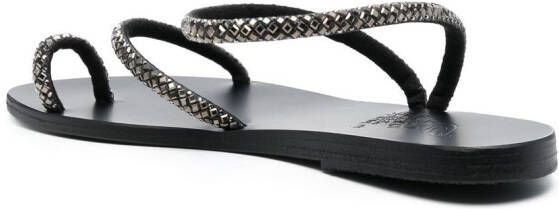 Ancient Greek Sandals Apli Eleftheria sandalen verfraaid met kristal Zwart