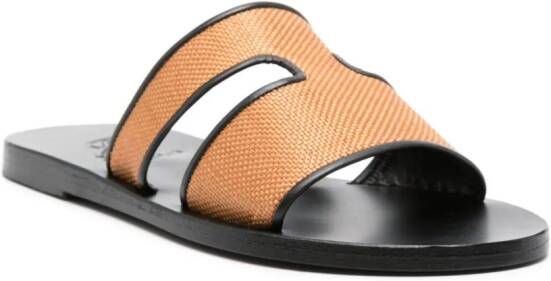 Ancient Greek Sandals Apteros slippers met geweven effect Beige