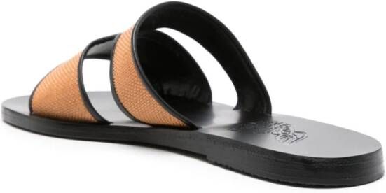 Ancient Greek Sandals Apteros slippers met geweven effect Beige