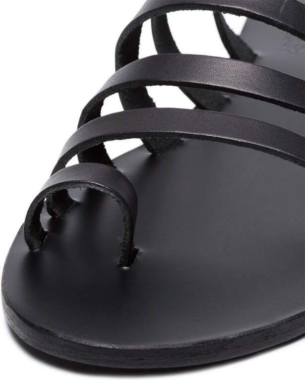 Ancient Greek Sandals Black Niki Leather Sandals Zwart