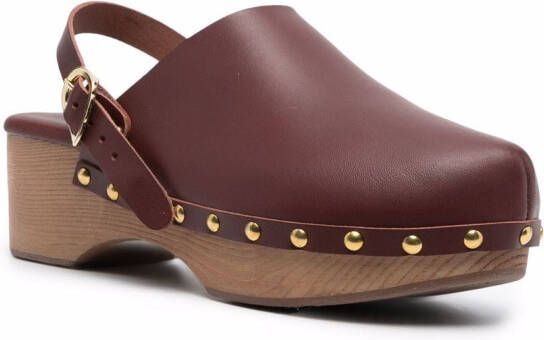 Ancient Greek Sandals Classic klompen met studs Bruin