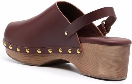 Ancient Greek Sandals Classic klompen met studs Bruin