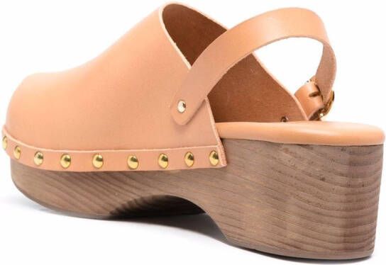 Ancient Greek Sandals Classic leren klompen Beige