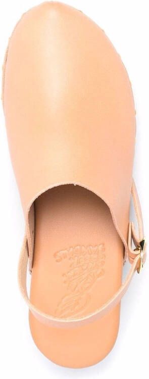 Ancient Greek Sandals Classic leren klompen Beige