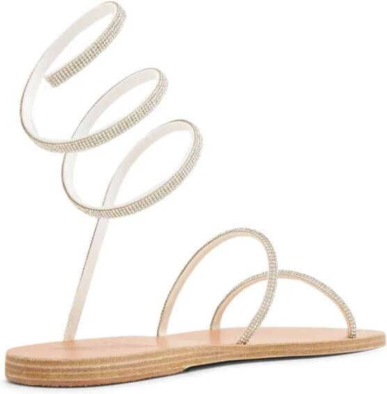 Ancient Greek Sandals crystal-embellished open-toe sandals Zilver