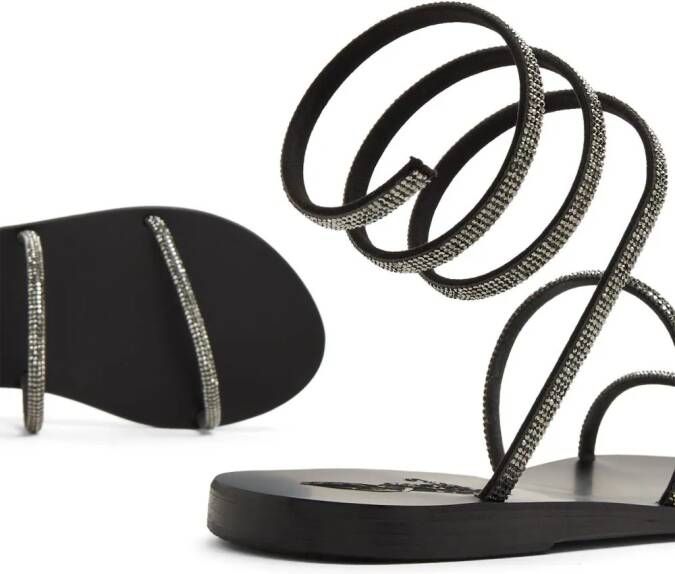 Ancient Greek Sandals crystal-embellished open-toe sandals Zwart