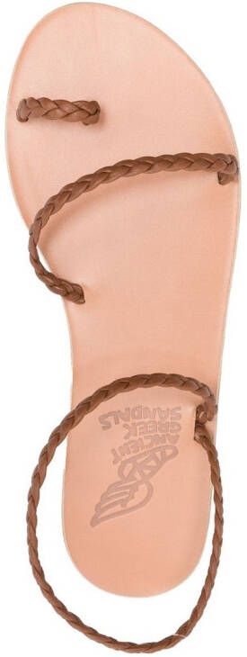 Ancient Greek Sandals Eleftheria gevlochten sandalen Bruin