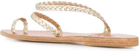 Ancient Greek Sandals Eleftheria gevlochten sandalen Goud
