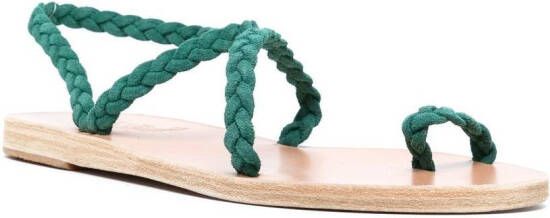 Ancient Greek Sandals Eleftheria sandalen gevlochten bandje Groen