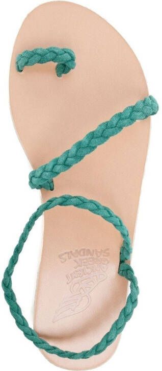 Ancient Greek Sandals Eleftheria sandalen gevlochten bandje Groen