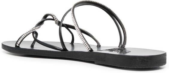 Ancient Greek Sandals Fantasia slippers verfraaid met kristallen Zwart