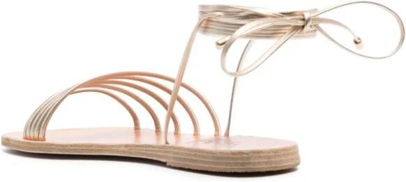 Ancient Greek Sandals Ipoliti sandalen met enkelband Goud