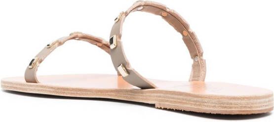 Ancient Greek Sandals Kara leren slippers Beige