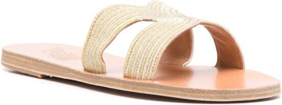 Ancient Greek Sandals Kentima slippers met dubbel bandje Geel
