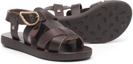 ANCIENT GREEK SANDALS KIDS Leonidas sandalen met open neus Bruin