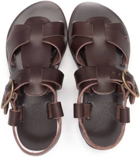 ANCIENT GREEK SANDALS KIDS Leonidas sandalen met open neus Bruin