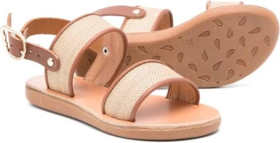 ANCIENT GREEK SANDALS KIDS Little Clio leather sandals Beige