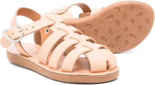 ANCIENT GREEK SANDALS KIDS Little Ektoras leather sandals Beige