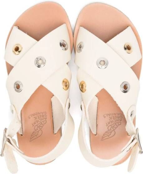 ANCIENT GREEK SANDALS KIDS Little Maria Eyelets leren sandalen Wit
