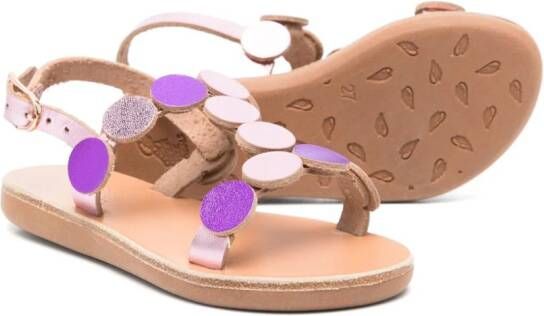 ANCIENT GREEK SANDALS KIDS Little Uranos leather sandals Paars