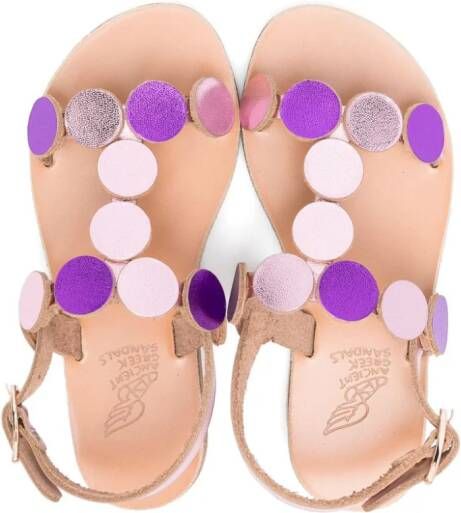 ANCIENT GREEK SANDALS KIDS Little Uranos leather sandals Paars