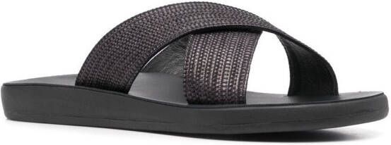 Ancient Greek Sandals Kritonavir Comfort slippers met gekruiste bandjes Zwart