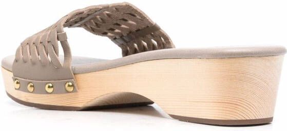 Ancient Greek Sandals Leren klompen Grijs