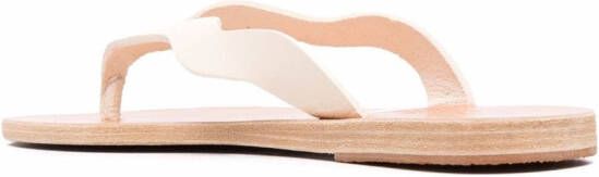 Ancient Greek Sandals Leren teenslippers Wit
