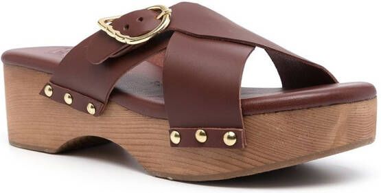 Ancient Greek Sandals Marilisa klompen met studs Bruin